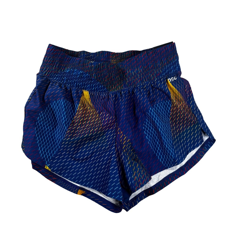 DSG Stride High-Rise Running Shorts Navy Geometric Print Small NWT